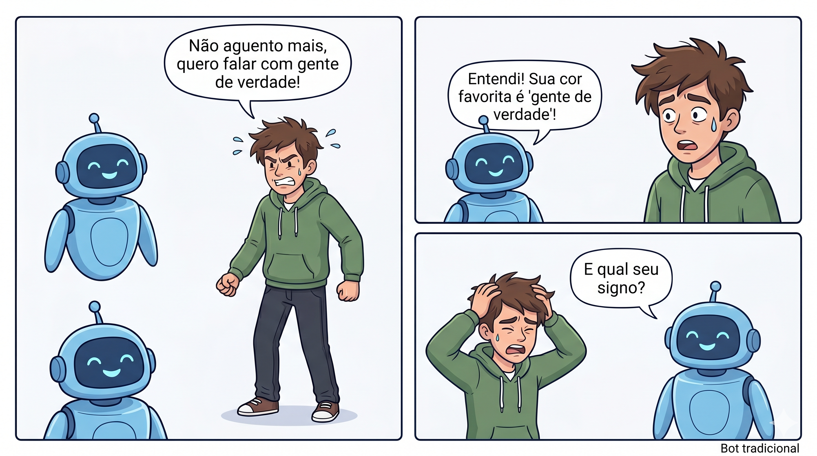 Bot ignorando pedido de atendente humano